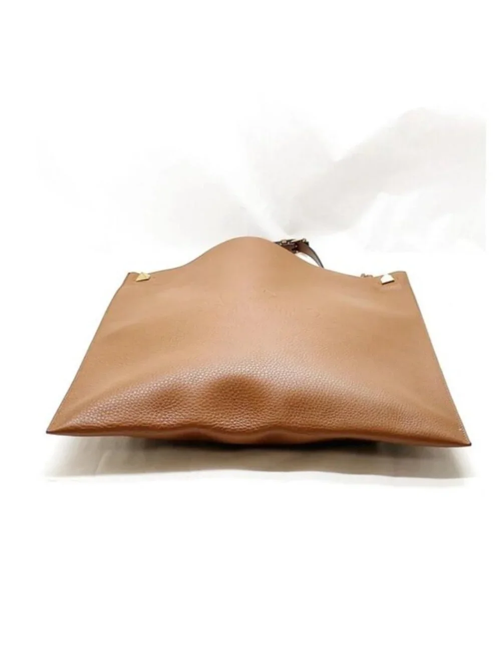 Authentic Valentino Garavani Brown Leather Shopper Tote Bag